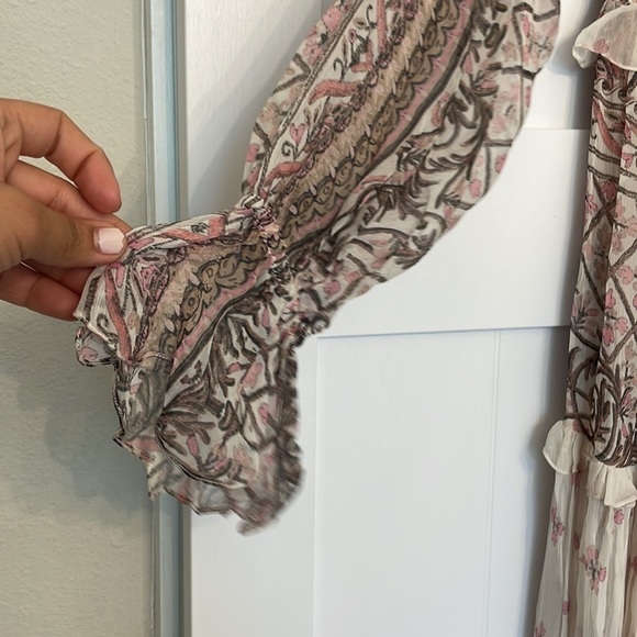 NWT HEMANT & NANDITA Noor Printed Lace-Up Maxi Dress Size XS - Picture 7 of 11